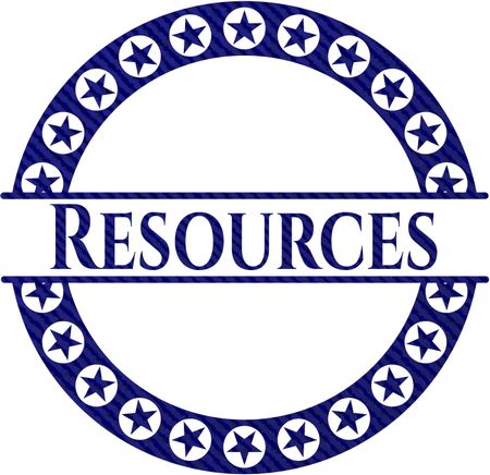 Resources emblem with denim texture