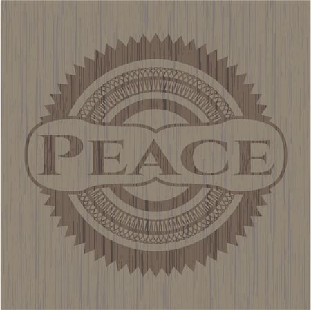 Peace wood emblem. Vintage.