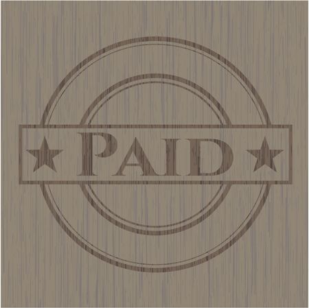 Paid retro wooden emblem