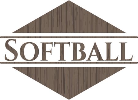 Softball wood emblem. Vintage.