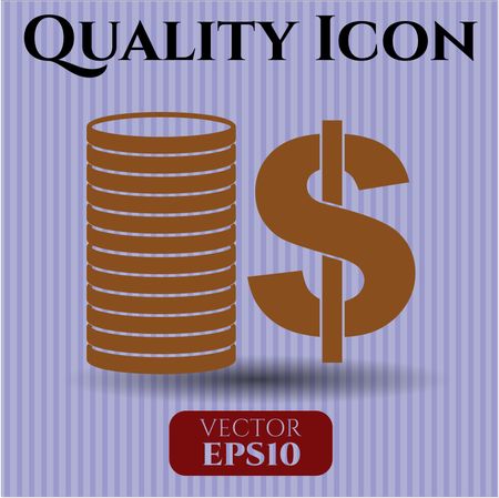 stack of coins icon vector symbol flat eps jpg app