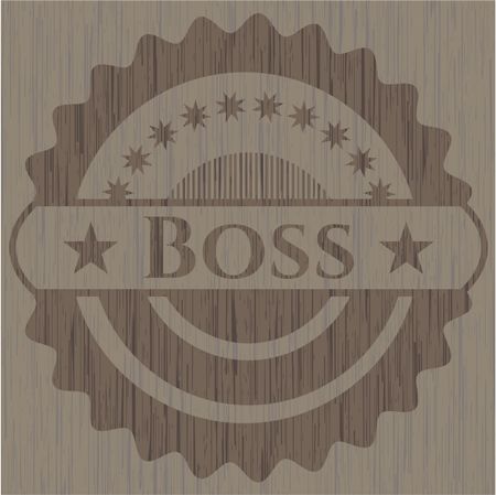 Boss vintage wooden emblem