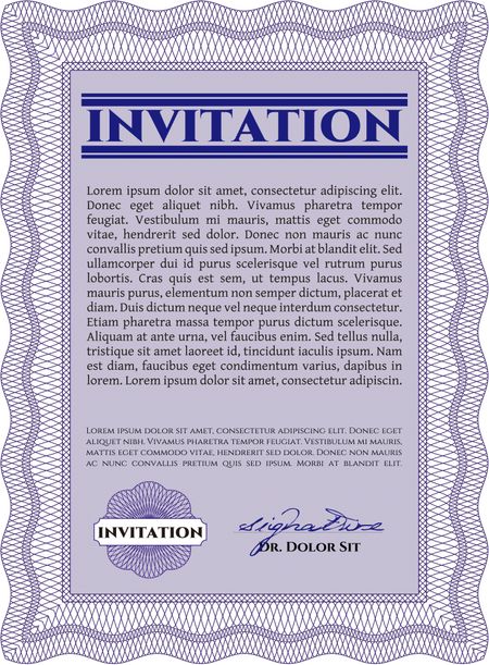 Retro invitation. Complex background. Lovely design. Border, frame. 