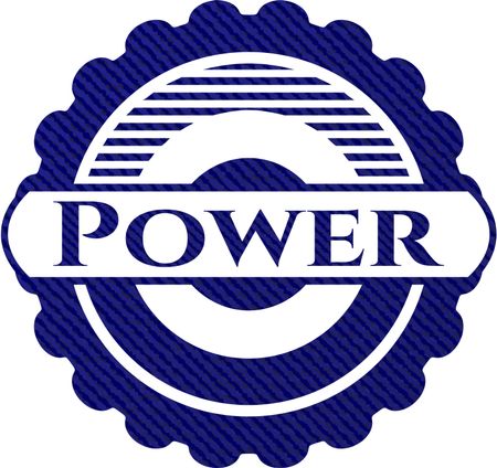 Power badge with jean texture