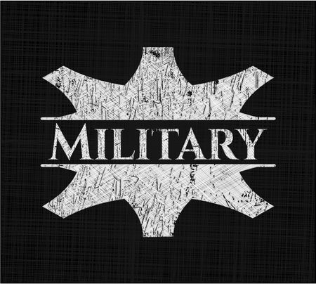 Military written with chalkboard texture