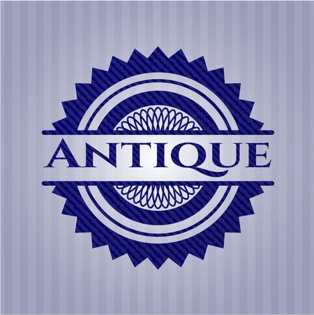 Antique emblem with denim texture