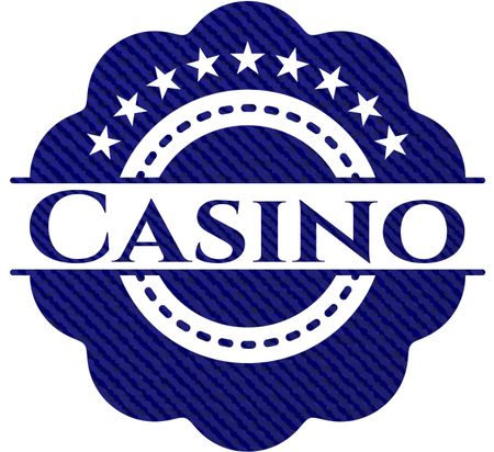 Casino emblem with denim texture