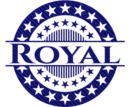 Royal emblem with denim texture