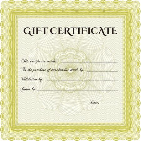 Vector Gift Certificate. Good design. Customizable, Easy to edit and change colors. With complex background. 