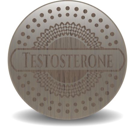 Testosterone wood icon or emblem