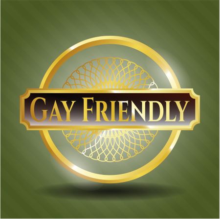 Gay Friendly golden badge or emblem