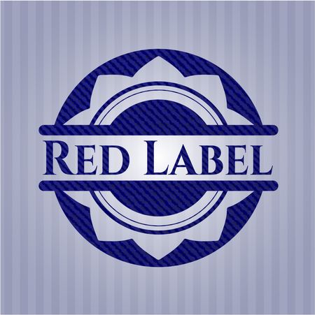 Red Label jean or denim emblem or badge background