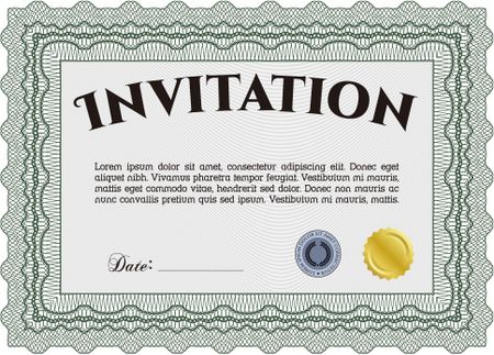 Retro vintage invitation template.