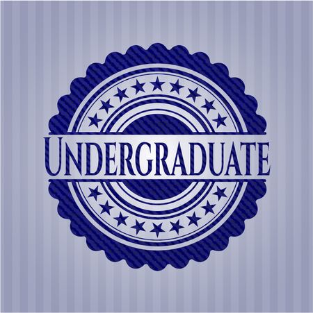 Undergraduate badge with jean texture