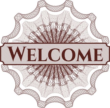 Welcome abstract rosette
