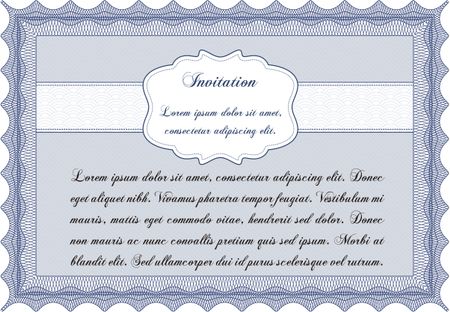 Retro invitation template. Beauty design. With linear background. Border, frame. 