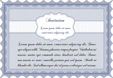 Retro invitation template. Beauty design. With linear background. Border, frame.