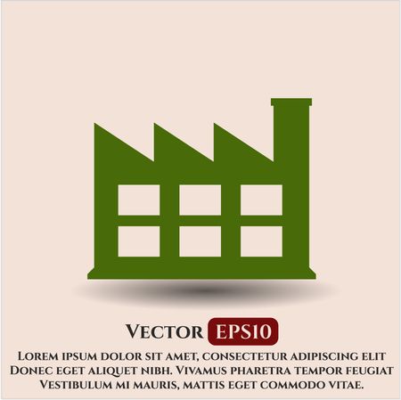factory icon vector symbol flat eps jpg app web concept website