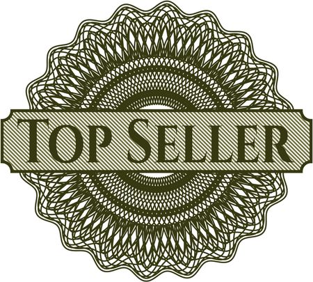 Top Seller written inside a money style rosette