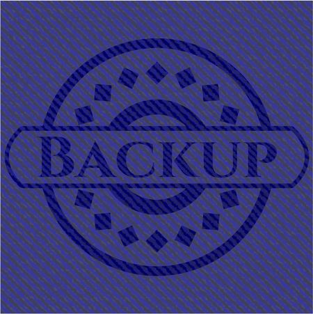 Backup badge with denim texture