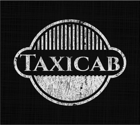 Taxicab on chalkboard