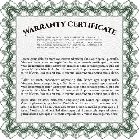 Warranty template. Customizable, Easy to edit and change colors. With background. Cordial design. 