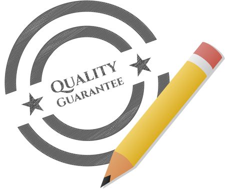 Quality Guarantee draw with pencil effect