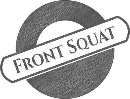 Front Squat draw with pencil effect