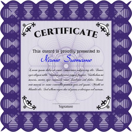  Sample Certificate. Artistry design. Vector pattern that is used in money and certificate. With quality background. 