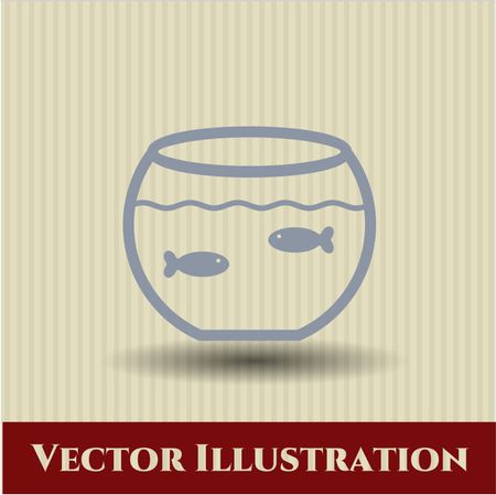 Fishbowl with Fish vector icon