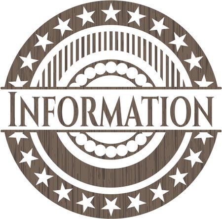 Information wood icon or emblem