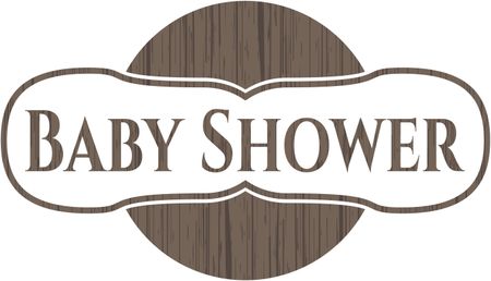 Baby Shower vintage wood emblem