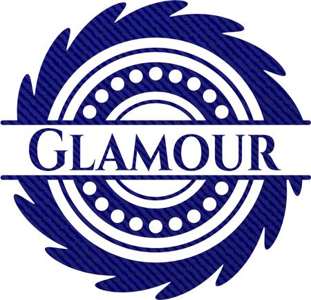 Glamour badge with jean texture