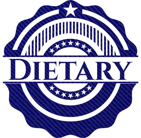 Dietary badge with denim background