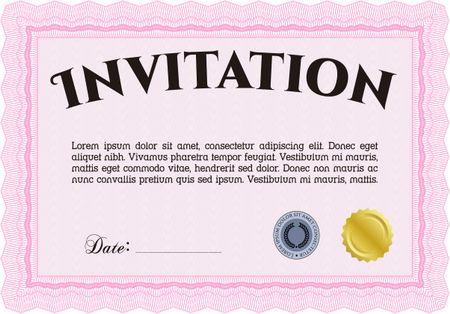 Retro vintage invitation template. Sophisticated design. 