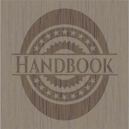 Handbook retro style wooden emblem