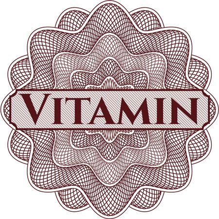 Vitamin inside money style emblem or rosette