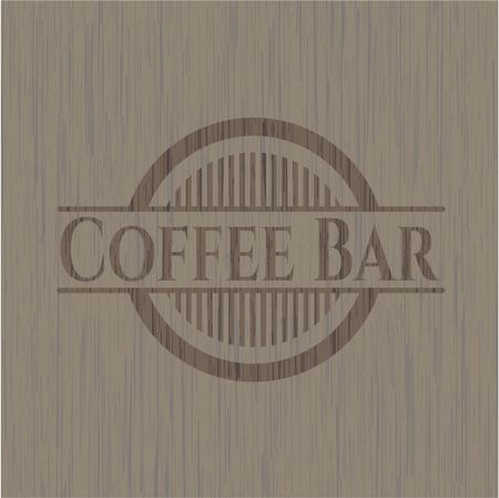 Coffee Bar wood icon or emblem