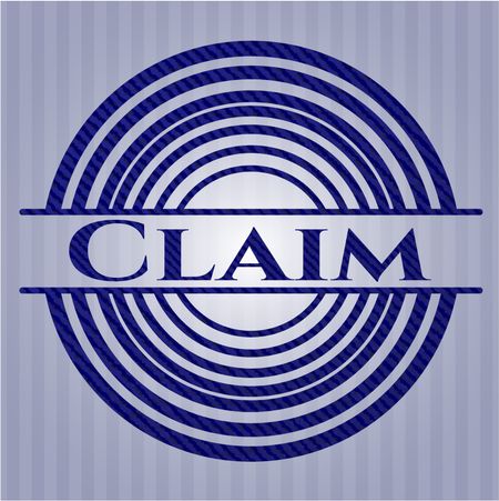 Claim jean or denim emblem or badge background