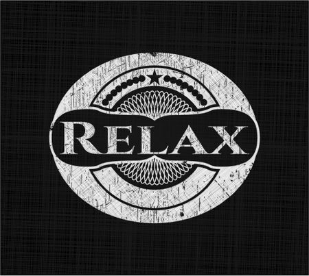 Relax chalk emblem, retro style, chalk or chalkboard texture