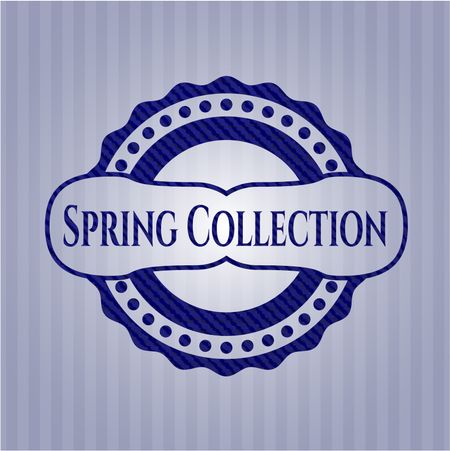 Spring Collection jean or denim emblem or badge background