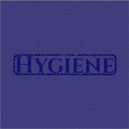 Hygiene emblem with jean texture