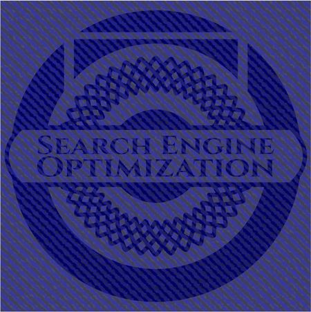 Search Engine Optimization badge with denim background