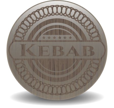 Kebab wooden emblem. Vintage.