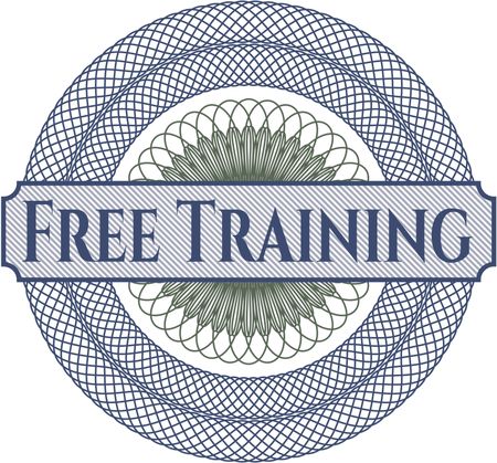Free Training written inside a money style rosette