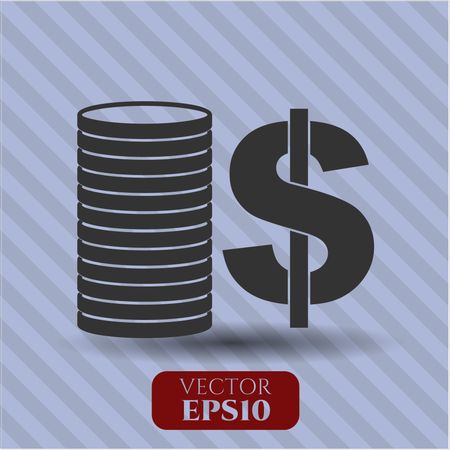 Stack of coins icon vector symbol flat eps jpg app