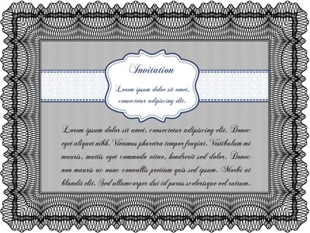 Invitation template. Easy to print. Nice design. Detailed. 