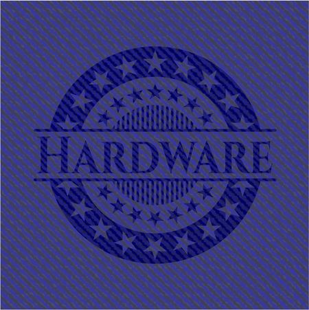 Hardware emblem with denim high quality background