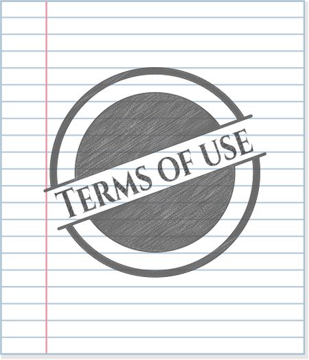 Terms of use emblem with pencil effect