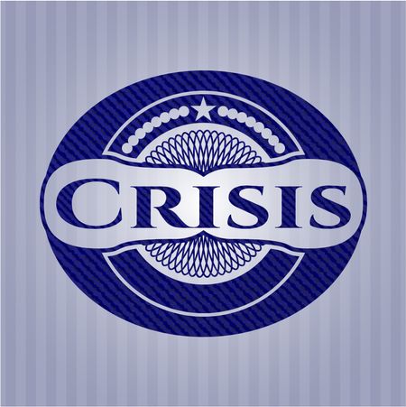 Crisis badge with denim texture